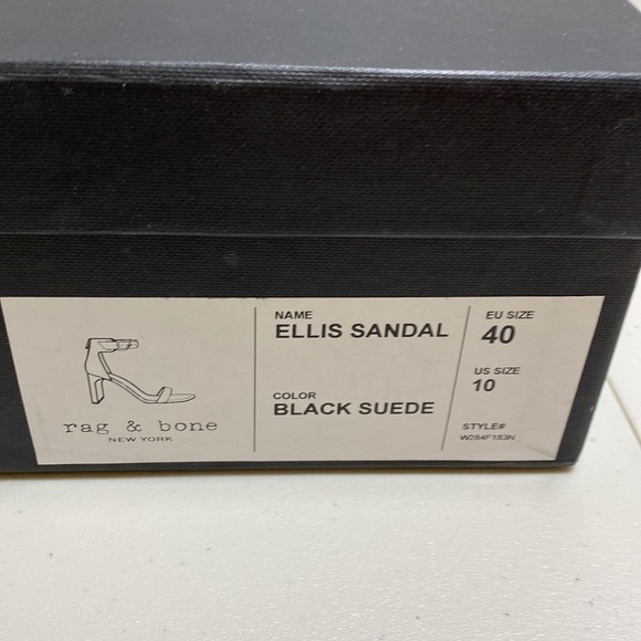 $395 NIB! RAG & BONE Black Suede Ellis Sandals Size 10 - Picture 7 of 7